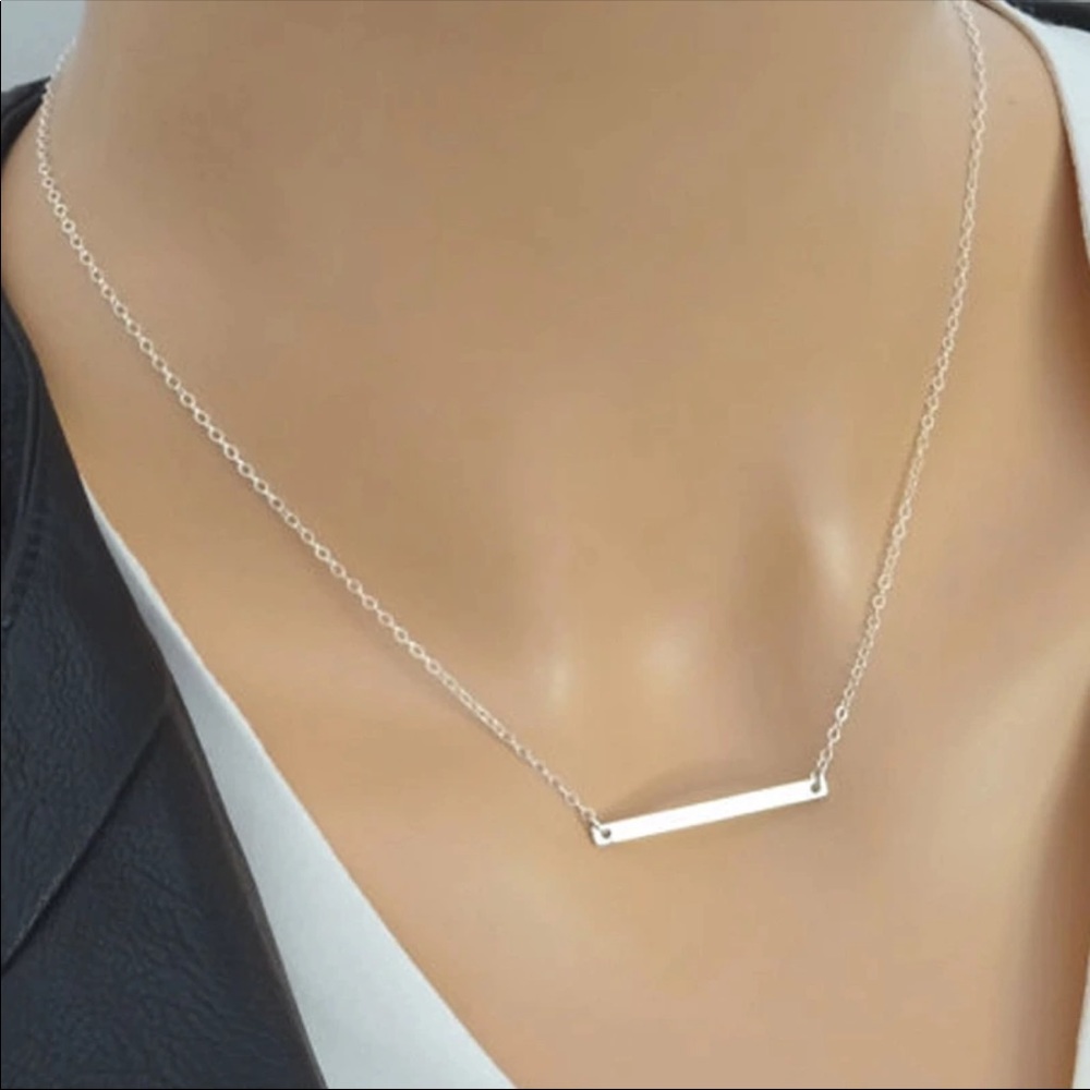 Beautiful Silver plated Bar necklace